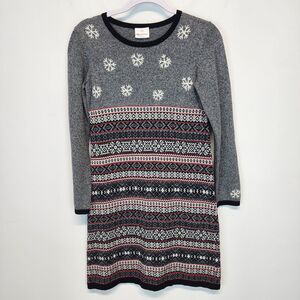 Hanna Andersson 160 Girls Sweater Dress 14-16 Fair Isle Nordic Christmas Snow